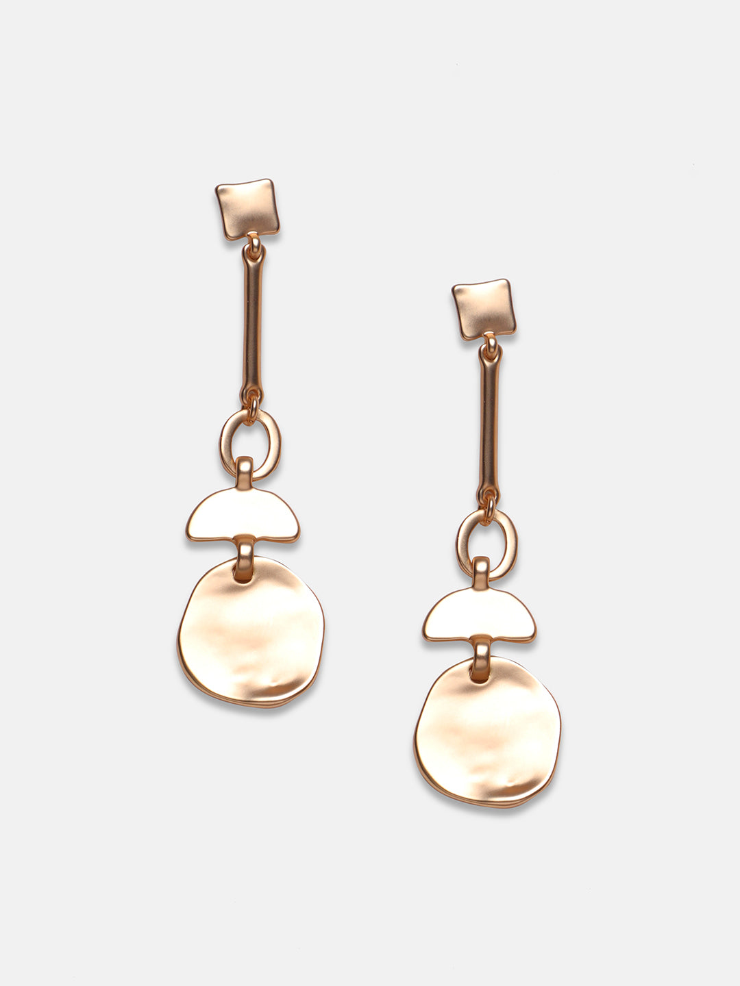 Gold-Plated Contemporary Drop Earrings