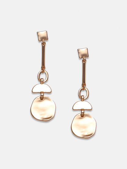 Gold-Plated Contemporary Drop Earrings