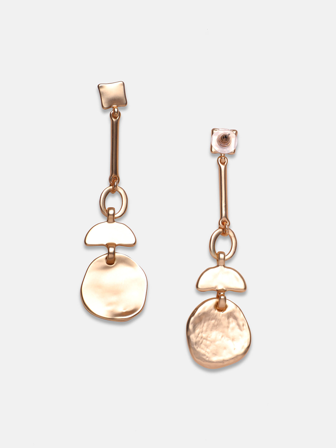 Gold-Plated Contemporary Drop Earrings