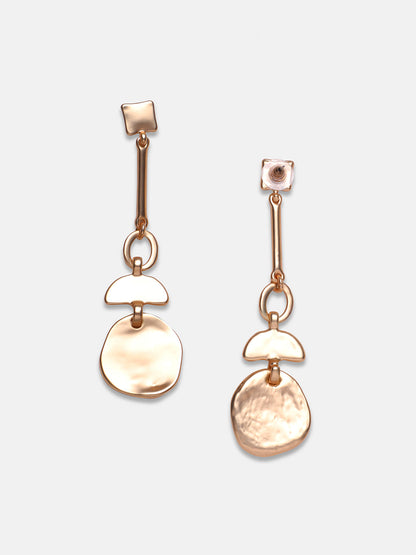 Gold-Plated Contemporary Drop Earrings