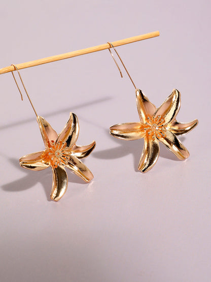 Gold-Plated Floral Drop Earrings