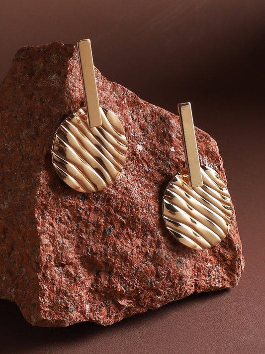 Gold-Plated Contemporary Drop Earrings