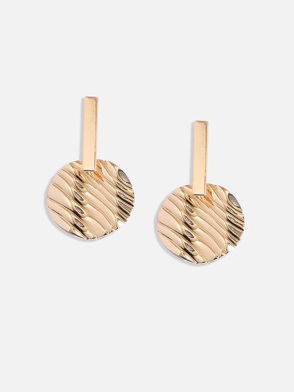 Gold-Plated Contemporary Drop Earrings