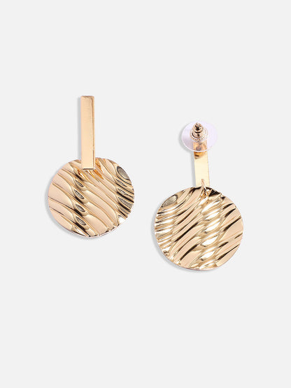 Gold-Plated Contemporary Drop Earrings