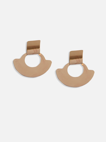 Gold-Plated Contemporary Drop Earrings