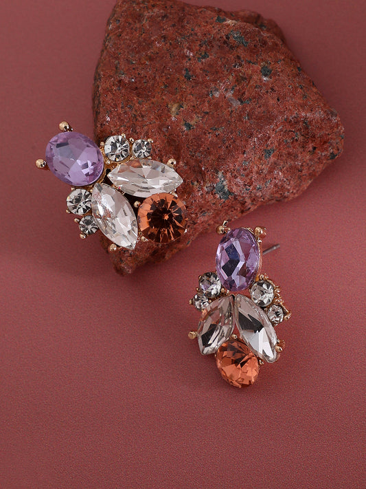 Gold-Plated Contemporary Studs Earrings