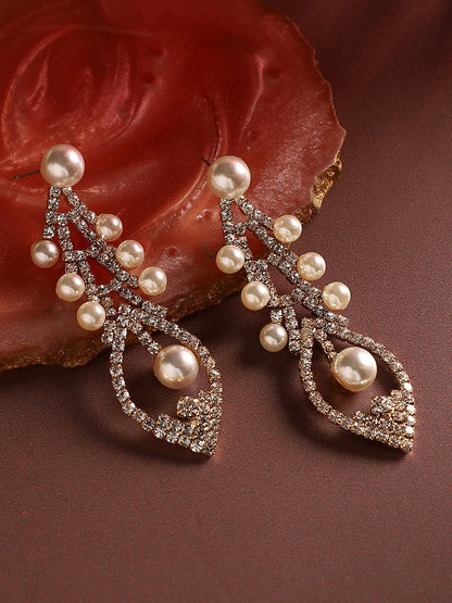 Gold-Plated Contemporary Drop Earrings