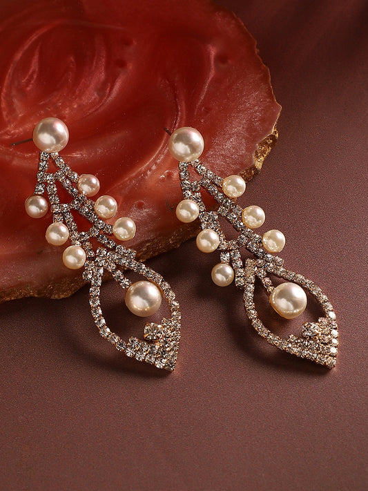 Gold-Plated Contemporary Drop Earrings