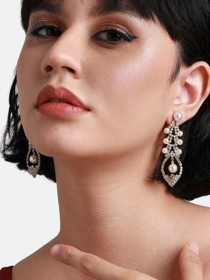 Gold-Plated Contemporary Drop Earrings