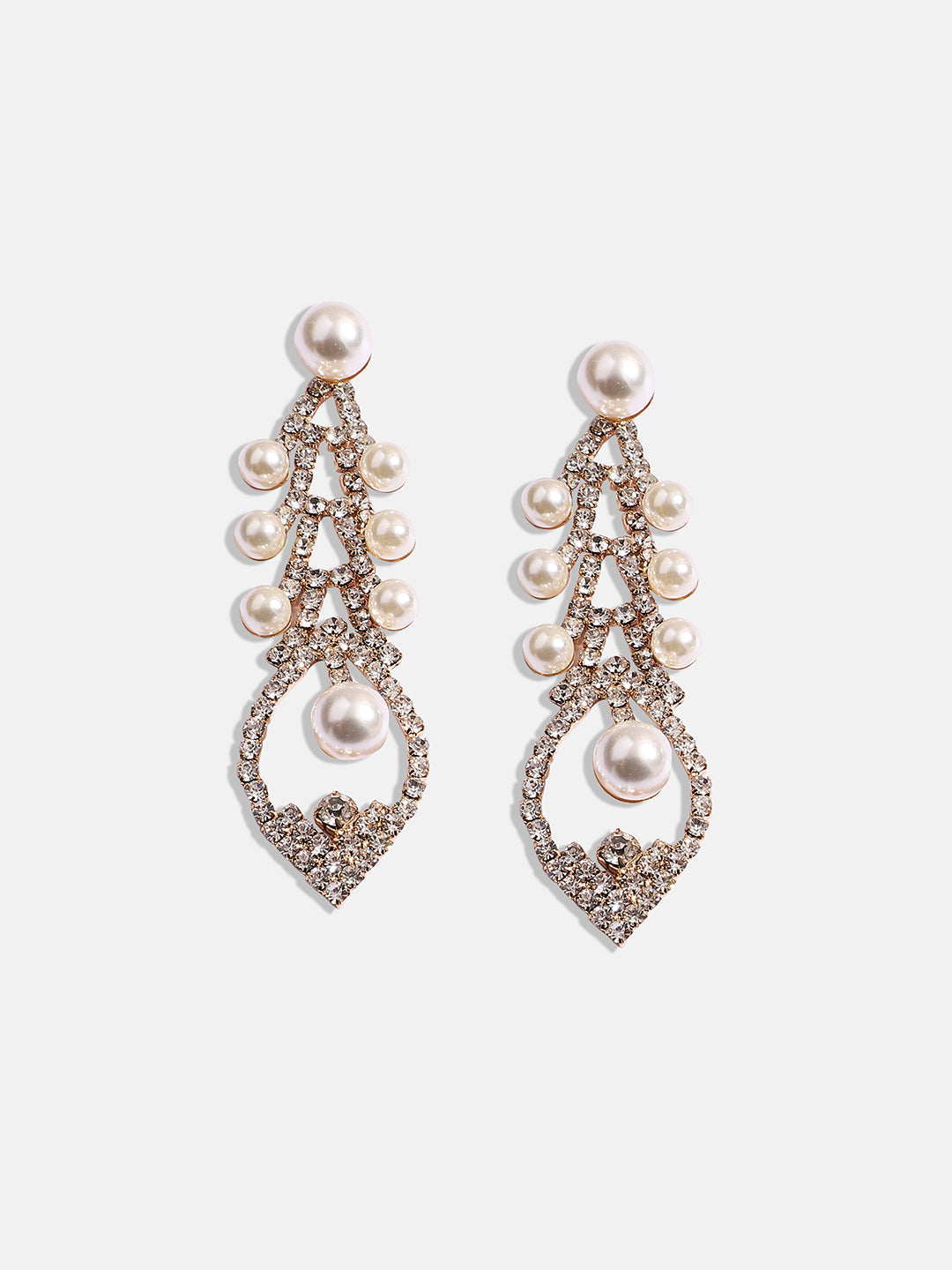 Gold-Plated Contemporary Drop Earrings