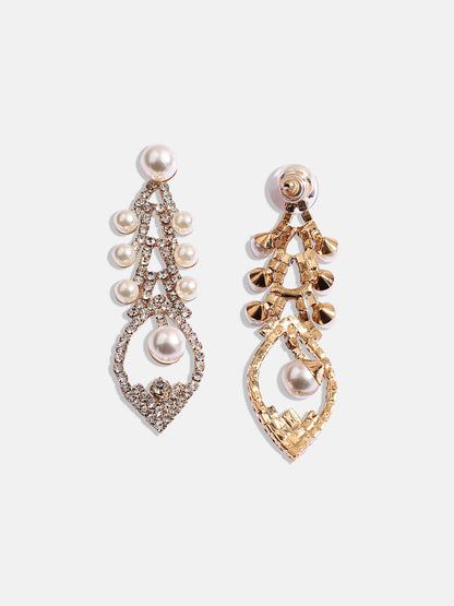 Gold-Plated Contemporary Drop Earrings