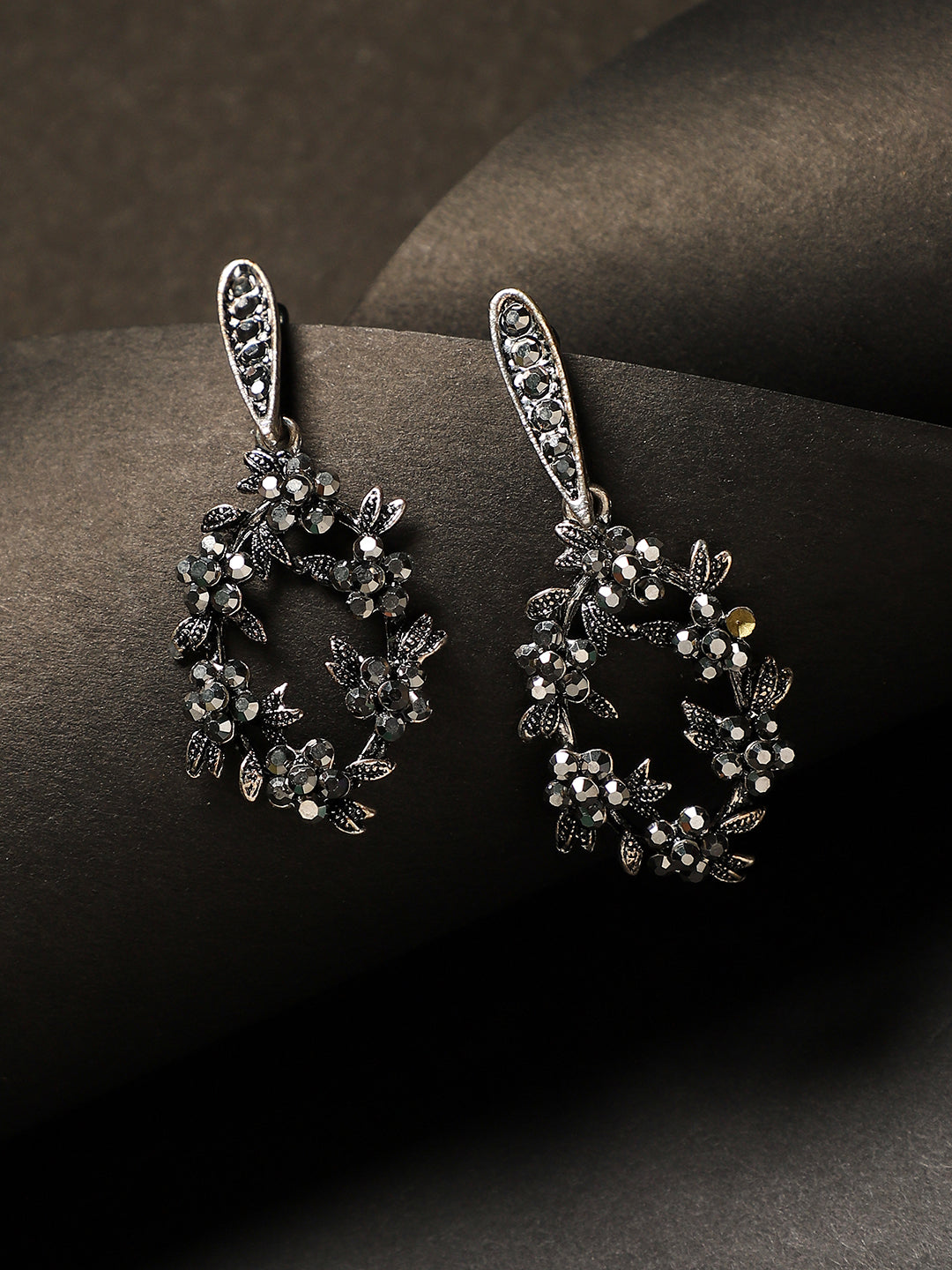 Silver-Plated Contemporary Drop Earrings