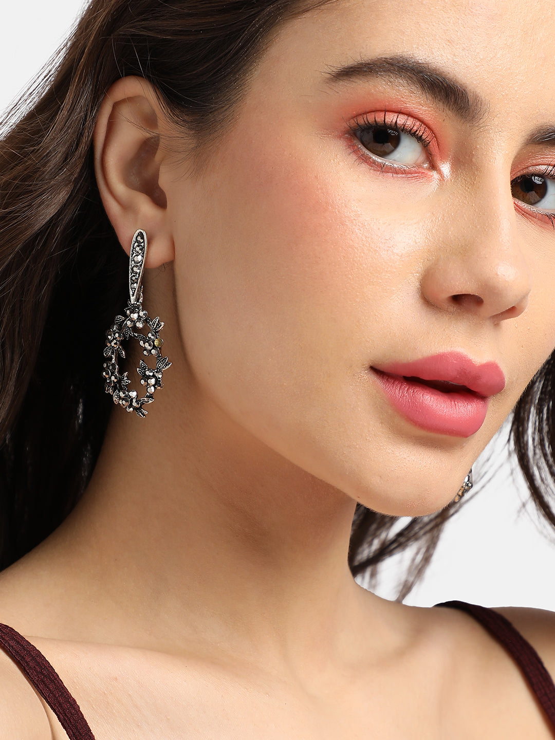 Silver-Plated Contemporary Drop Earrings