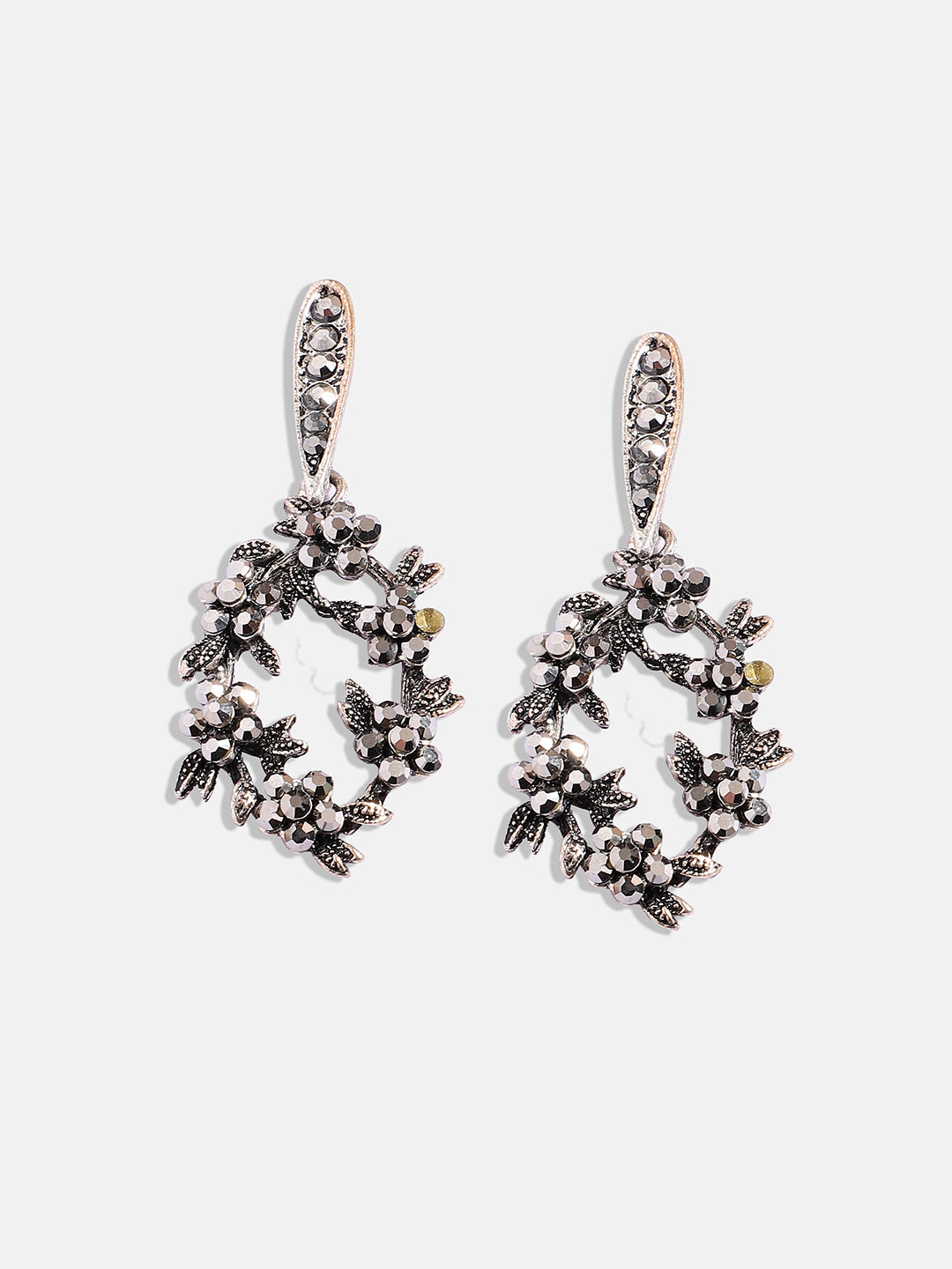 Silver-Plated Contemporary Drop Earrings