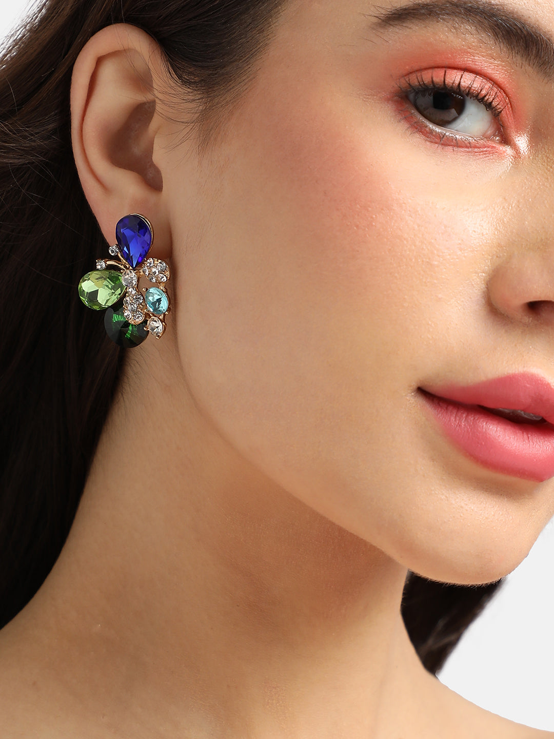 Gold-Plated Contemporary Studs Earrings