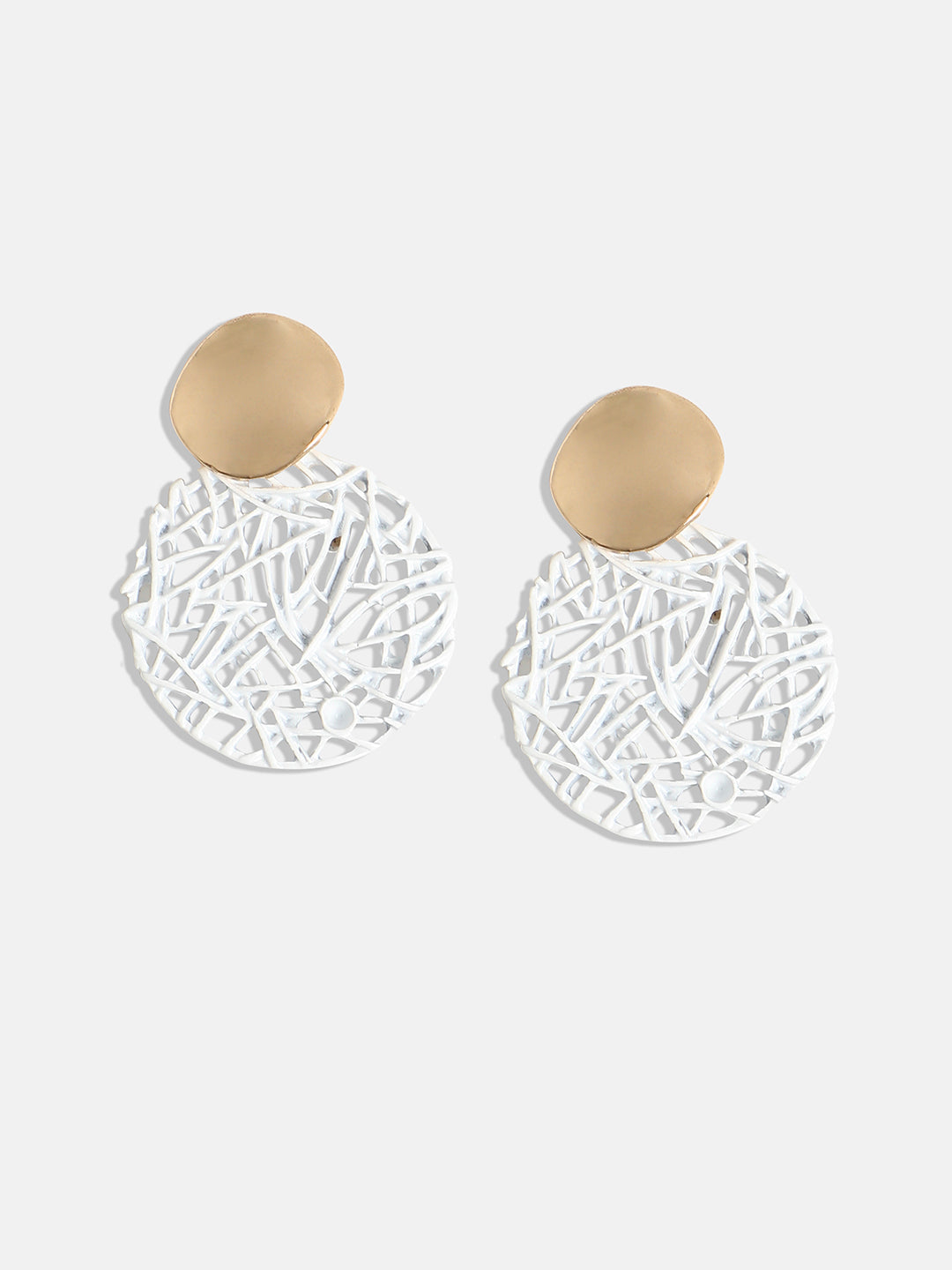 Gold-Plated Circular Drop Earrings
