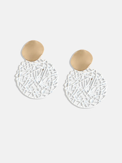 Gold-Plated Circular Drop Earrings