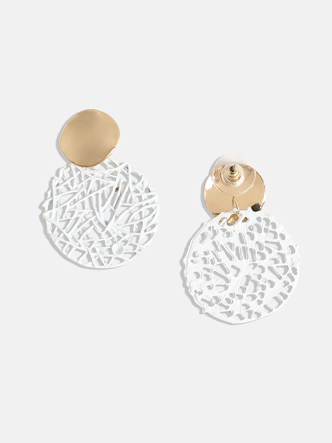 Gold-Plated Circular Drop Earrings
