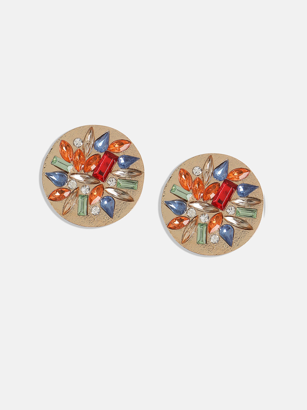 Gold-Plated Contemporary Studs Earrings