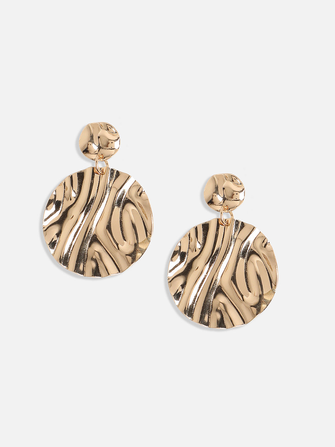 Gold-Plated Circular Drop Earrings