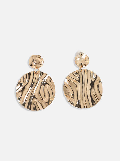 Gold-Plated Circular Drop Earrings