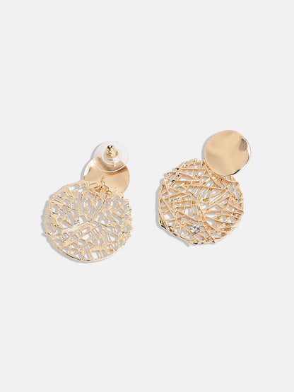 Gold-Plated Circular Drop Earrings