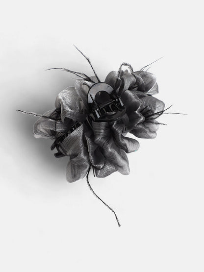 The Ruched Claw Clutch - Charcoal Grey-SOHIHC1001