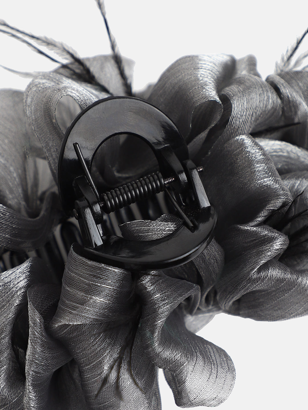 The Ruched Claw Clutch - Charcoal Grey-SOHIHC1001