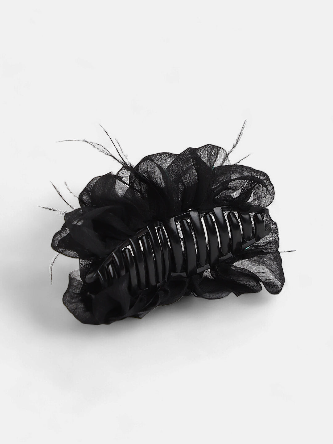The Ruched Claw Clutch - Midnight Black-SOHIHC1002