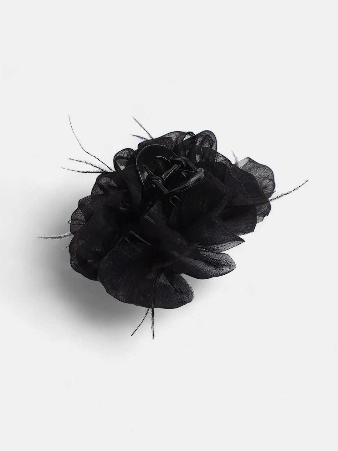 The Ruched Claw Clutch - Midnight Black-SOHIHC1002