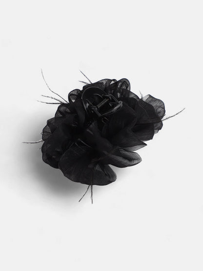 The Ruched Claw Clutch - Midnight Black-SOHIHC1002