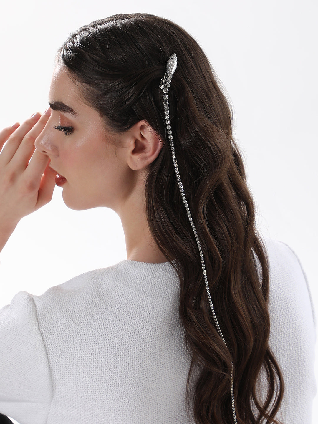 The Serpent Hair Clip - Metallic Silver-SOHIHC6135