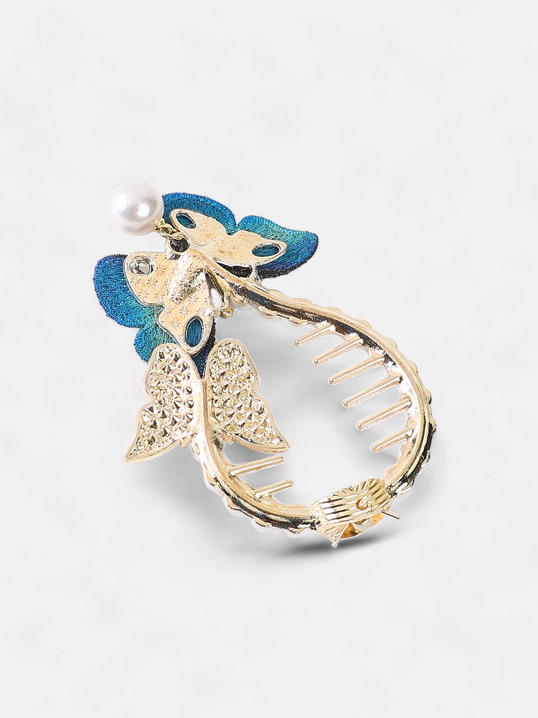 The Papillon Banana Clip - Azure Blue-SOHIHC6139