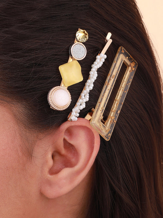 The Gemme Hair Clip - Blonde Yellow & Daisy White-SOHIHP6216
