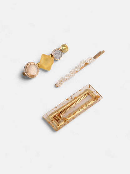 The Gemme Hair Clip - Blonde Yellow & Daisy White-SOHIHP6216