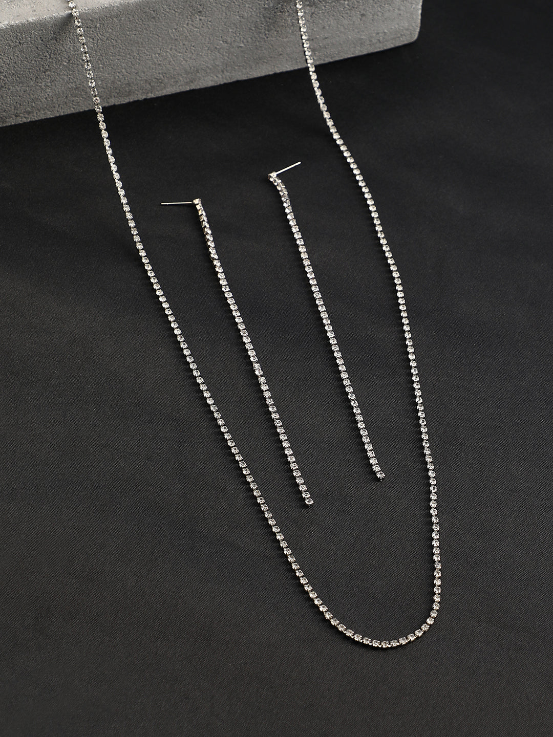 The Bijou Jewellery Set - Crystal Silver-SOHIJS6213