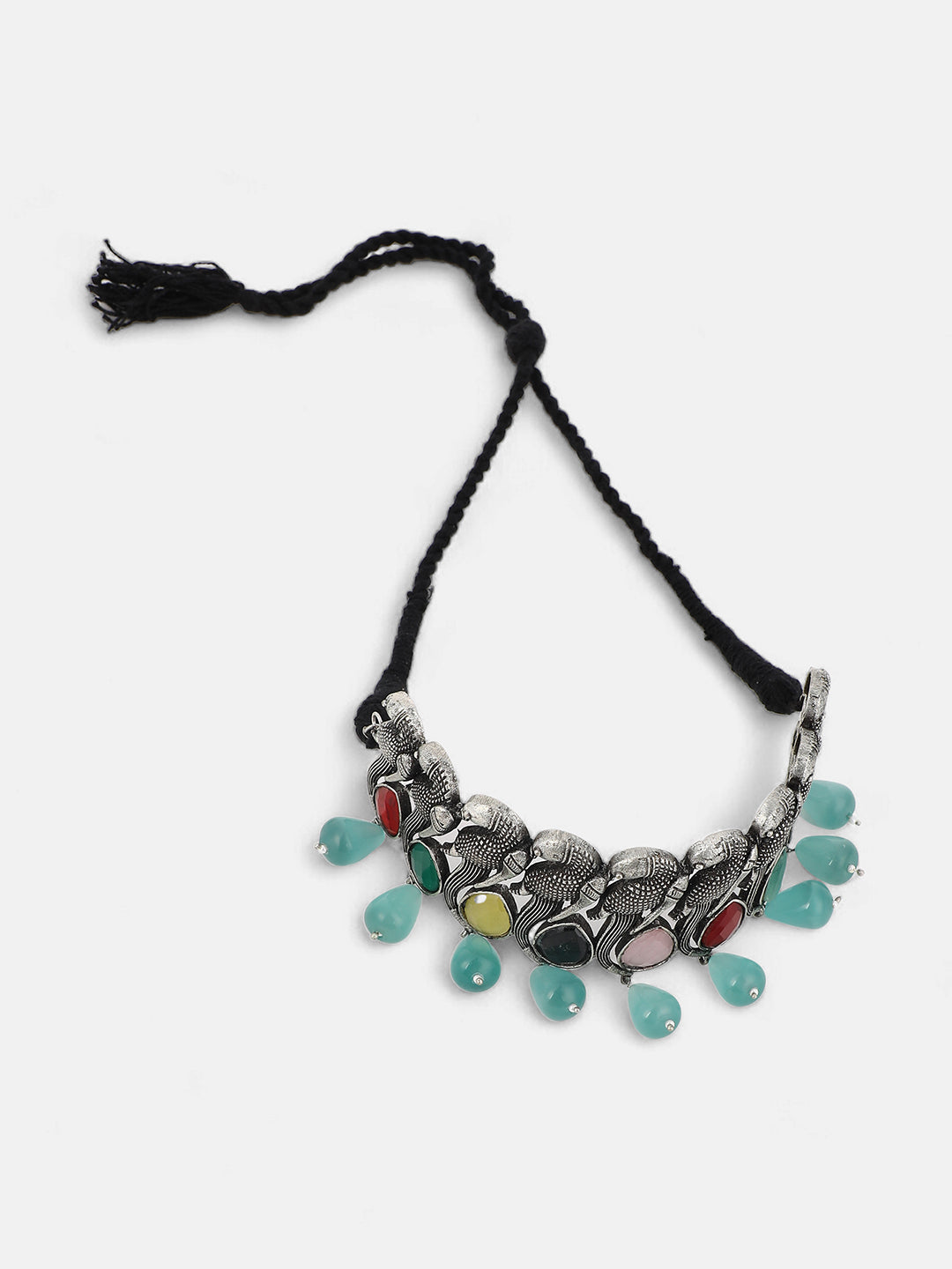 The Tavus Jewellery Set - Antique Silver-SOHIJS6248