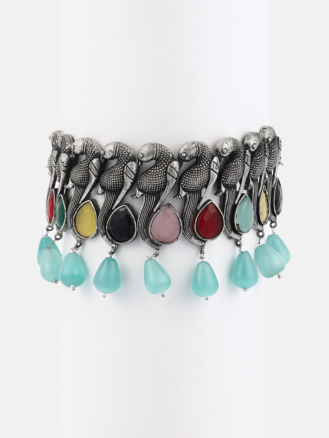 The Tavus Jewellery Set - Antique Silver-SOHIJS6248