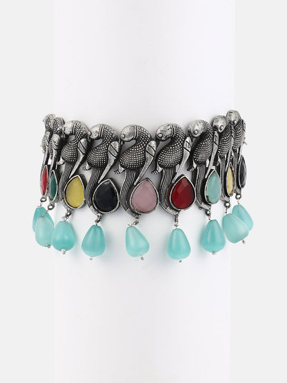 The Tavus Jewellery Set - Antique Silver-SOHIJS6248