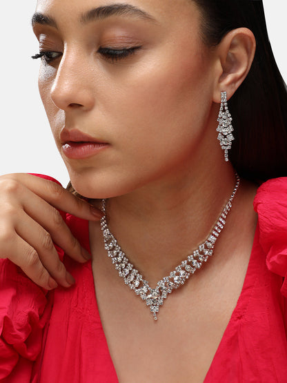 Silver-Plated Necklace and Earrings