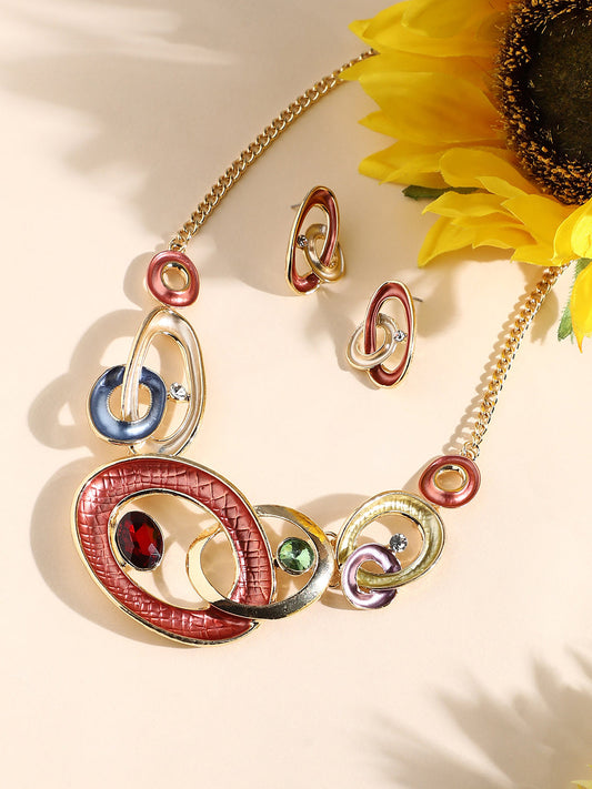 Gold-Plated Necklace and Earrings