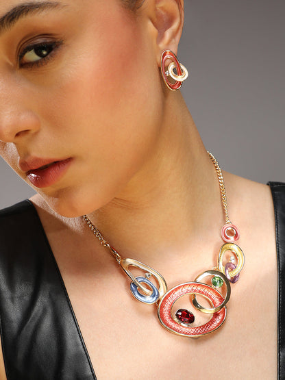 Gold-Plated Necklace and Earrings