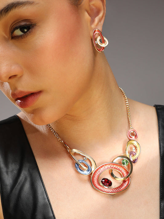 Gold-Plated Necklace and Earrings