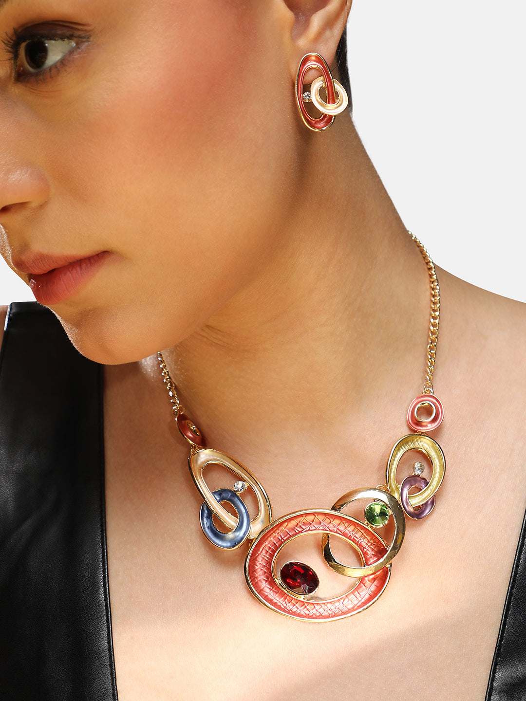Gold-Plated Necklace and Earrings
