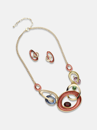 Gold-Plated Necklace and Earrings
