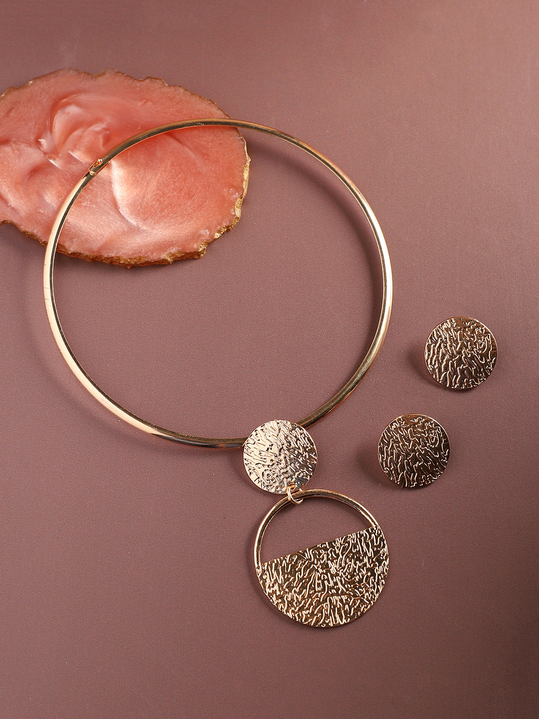 Gold-Plated Circular Jewellery Set