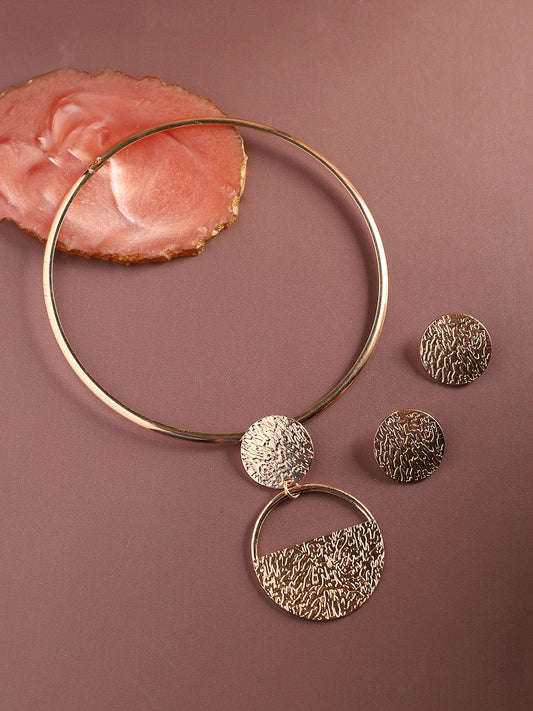 Gold-Plated Circular Jewellery Set