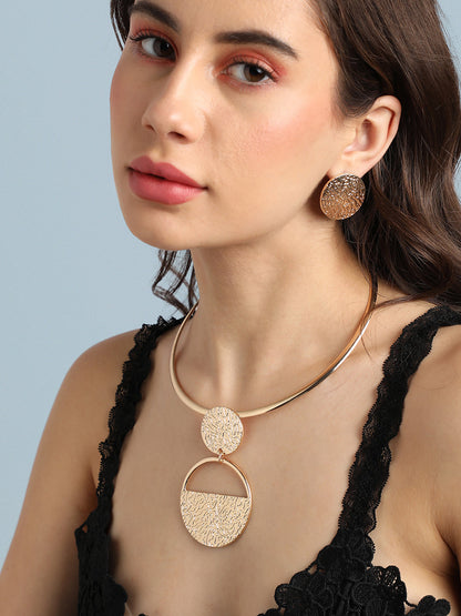 Gold-Plated Circular Jewellery Set