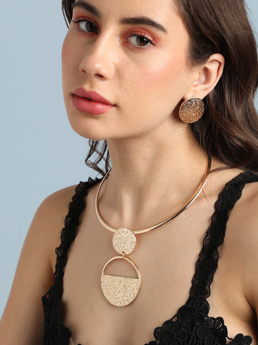 Gold-Plated Circular Jewellery Set