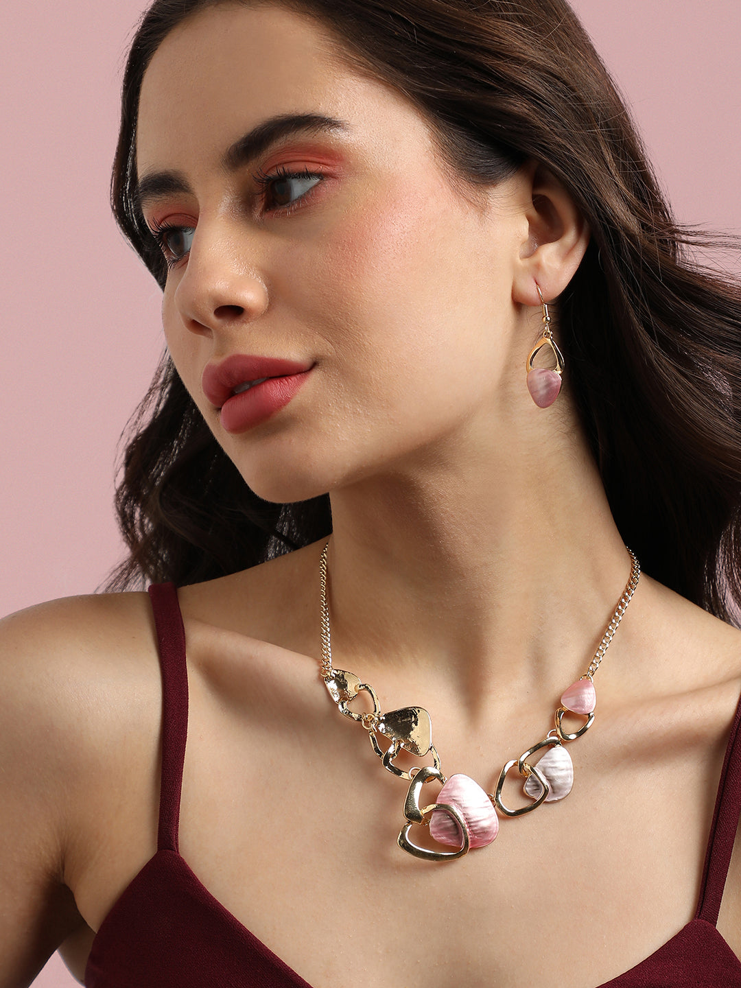 Gold-Plated Abstract Jewellery Set